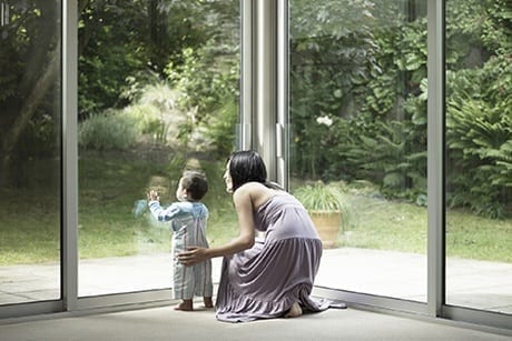 Modern room will floor to ceiling windows Modern room will floor to ceiling windows